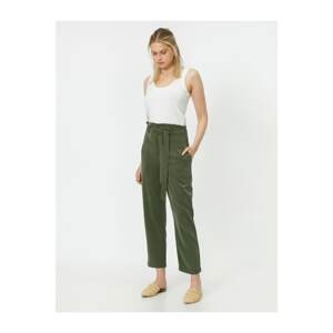 Koton High Waist Pocket Detail Belted Trousers