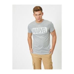 Koton Men's Gray Marvel Licensed Printed T-Shirt