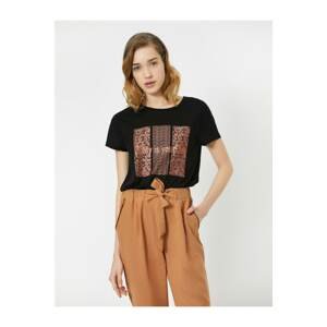 Koton Letter Printed T-Shirt with Sal pattern