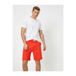 Koton Men's Orange Cotton Pocket Shorts