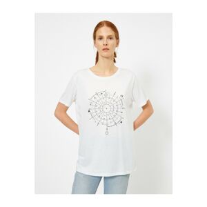 Koton Women Ecru Printed T-shirt