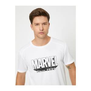 Koton Men's White Marvel Licensed Printed T-Shirt