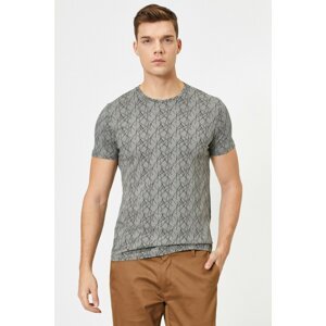 Koton Men's Green Patterned T-Shirt