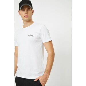 Koton Men's White Printed T-Shirt