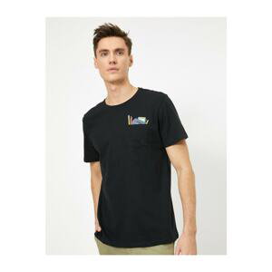 Koton Men's Black Printed T-shirt