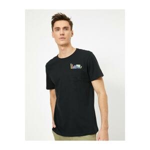 Koton Men's Black Printed T-shirt