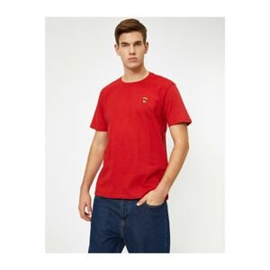 Koton Men's Red Crew Neck T-Shirt