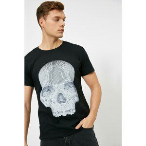 Koton Men's Black Printed T-Shirt