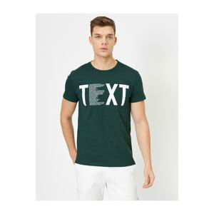 Koton Men's Green Printed T-Shirt