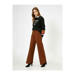 Koton Normal Waist Wide-Cut Trousers with Pockets