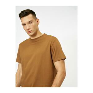 Koton Men's High Collar Relaxed Fit Basic T-Shirt
