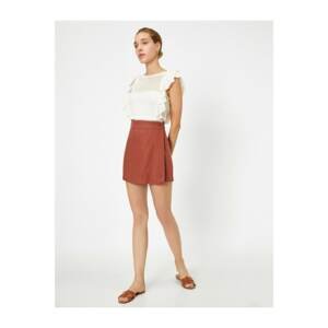 Koton Women's Brown Buttoned Sort Skirt