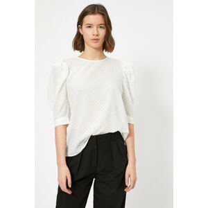 Koton Women's White Sleeve Detailed Blouse