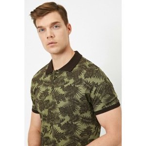 Koton Men's Green Polo Neck T-Shirt