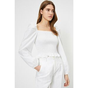 Koton Women White Ruffle Detailed Blouse