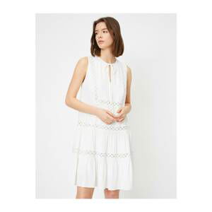 Koton Women White Embroidered Dress