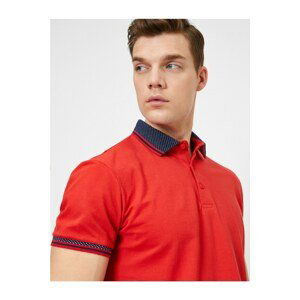 Koton Men's Red Polo Neck T-Shirt