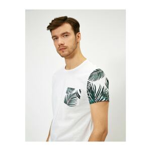 Koton Men's White Patterned T-Shirt