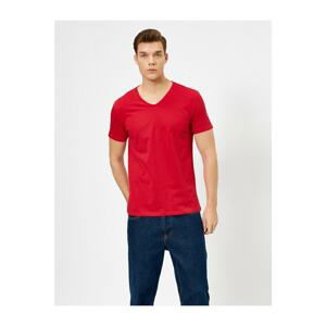 Koton V Neck 100% Cotton Slim Fit Basic T-shirt