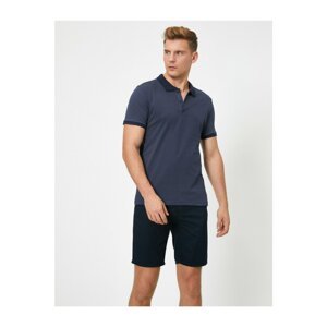Koton Men's Navy Short Sleeve Basic Polo Neck T-Shirt