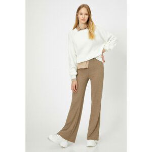 Koton Women Ecru Wide Leg Trousers