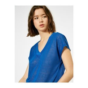 Koton Women's Linen-Look V-Neck T-Shirt