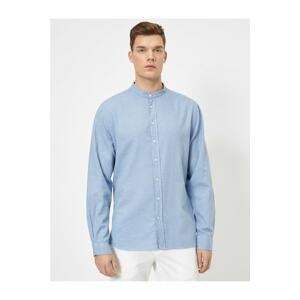 Koton Judge Collar Epaulet Patterned Fabric Regular Fit Casual Shirt