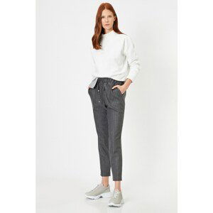 Koton Women Gray Waist Tie Trousers