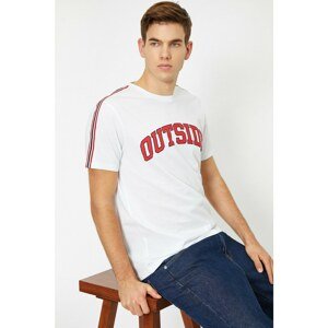 Koton Men's White Printed T-Shirt