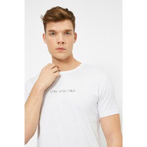 Koton Crew Neck Tumbled Printed Slim Fit T-shirt
