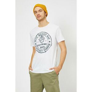 Koton Men's White Printed T-Shirt