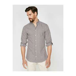 Koton Men's Pocket Detailed Checkered Shirt