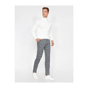 Koton Men's Gray Checkered Trousers