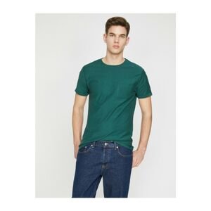Koton Men's Green Crew Neck Short Sleeve Pocket Detailed T-Shirt