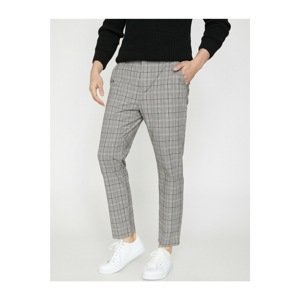 Koton Men's Gray Pocket Detailed Normal Waist Slim Fit Trousers