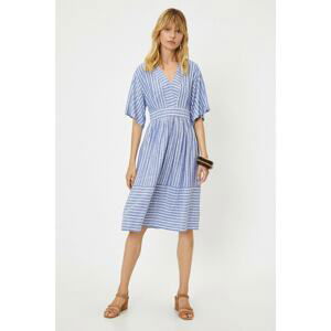 Koton Striped V Neck Dress