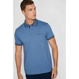 Koton Men's Blue Polo Neck T-Shirt