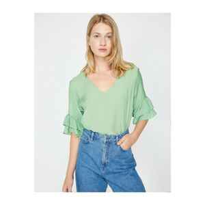 Koton Women's Green Ruffle Detailed Blouse