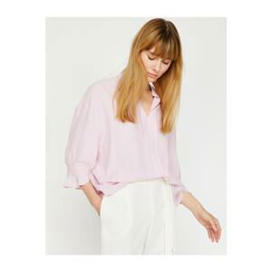 Koton Blouse - Purple - Mandarin collar