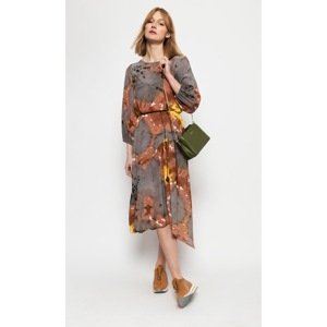 Deni Cler Milano Woman's Dress W-Ds-3308-0B-B2-46-1 Brown/Yellow