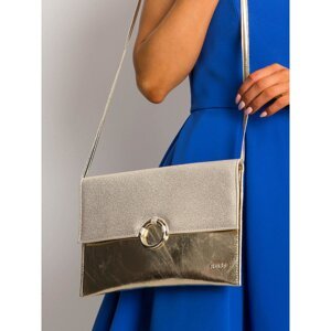 Clutch bag with a shiny gold flap