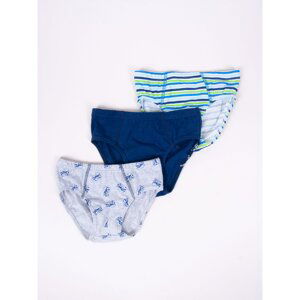 Yoclub Man's Boys Cotton Briefs 3-Pack MC-21/BOY/002 Navy Blue