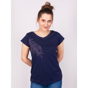 Yoclub Woman's Cotton T-Shirt Short Sleeve PK-050/TSH/WOM Navy Blue