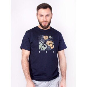 Yoclub Cotton T-Shirt Short Sleeve PM-025/TSH/MAN Navy Blue
