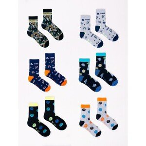 Yoclub Kids's Cotton Socks Patterns Colors 6-Pack SK-06/6PAK/BOY/001