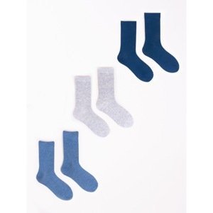 Yoclub Kids's Cotton Socks Basic Plain Colors 3-Pack SK-36/3PAK/WOM/001 Navy Blue