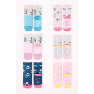 Yoclub Kids's Cotton Baby Socks Anti Skid Abs Patterns Colors 6-Pack SKC/PIK/6PAK/GIR/001