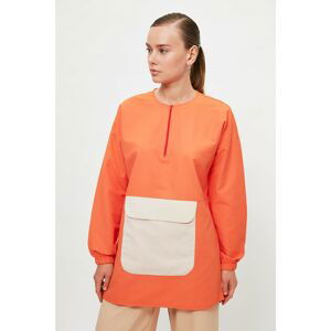 Trendyol Orange Crew Neck Zippered Tunic