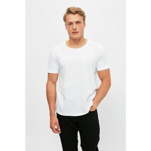 Trendyol White Men's Regular Fit Short Sleeve Printed T-Shirt