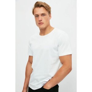 Trendyol White Men's Regular Fit Short Sleeve Printed T-Shirt